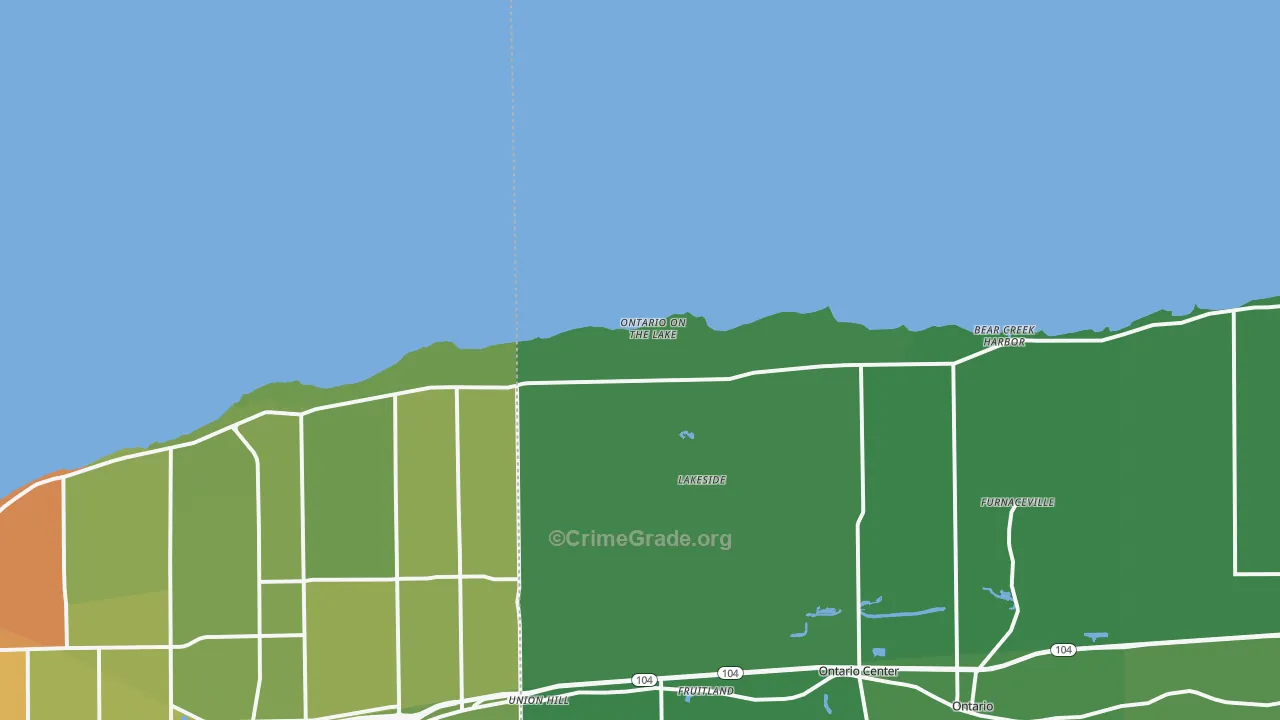 Ontario on the Lake, NY Map of Vehicle Theft Rates