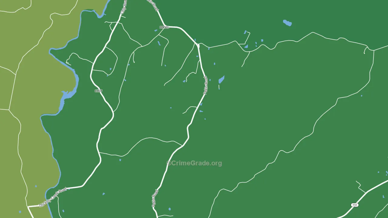 Onvil, NC Map of Vehicle Theft Rates