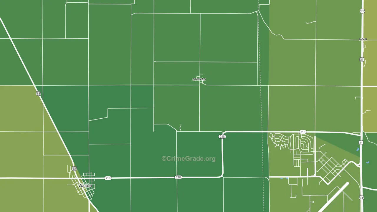 Onward, IN Map of Vehicle Theft Rates