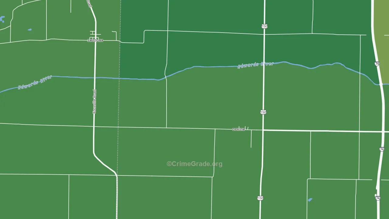 Opheim, IL Map of Vehicle Theft Rates