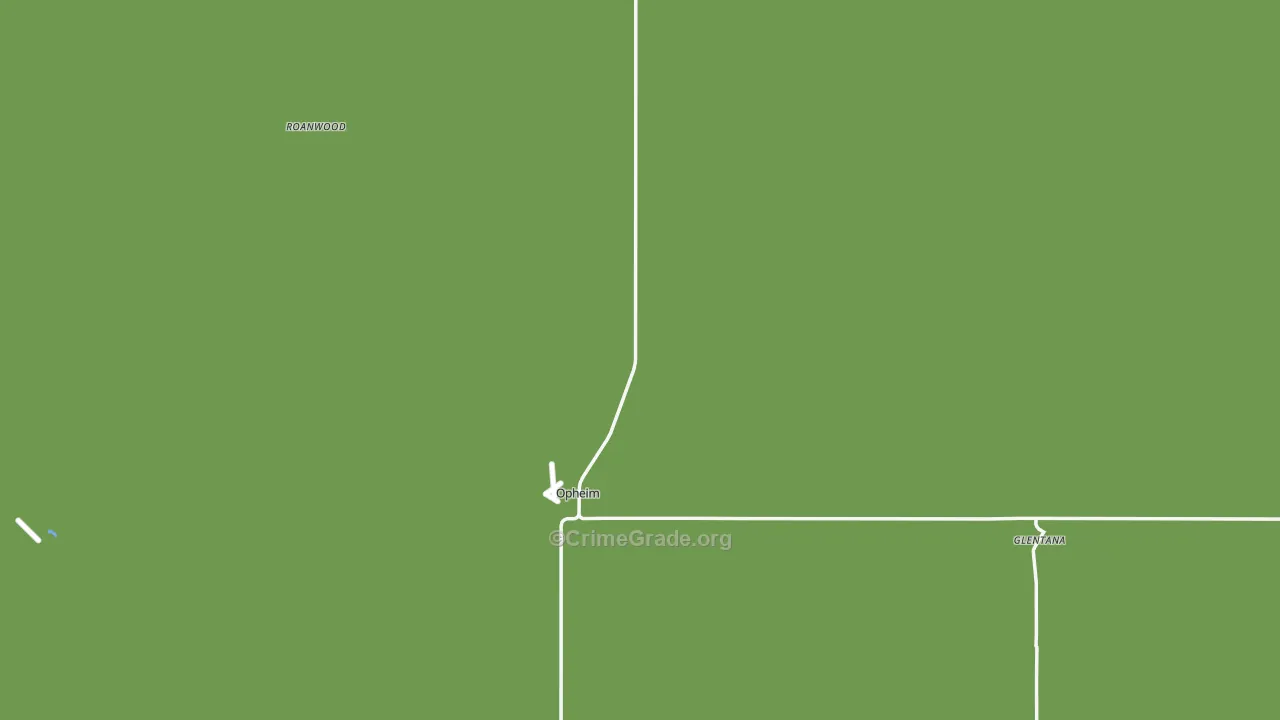 Opheim, MT Map of Vehicle Theft Rates