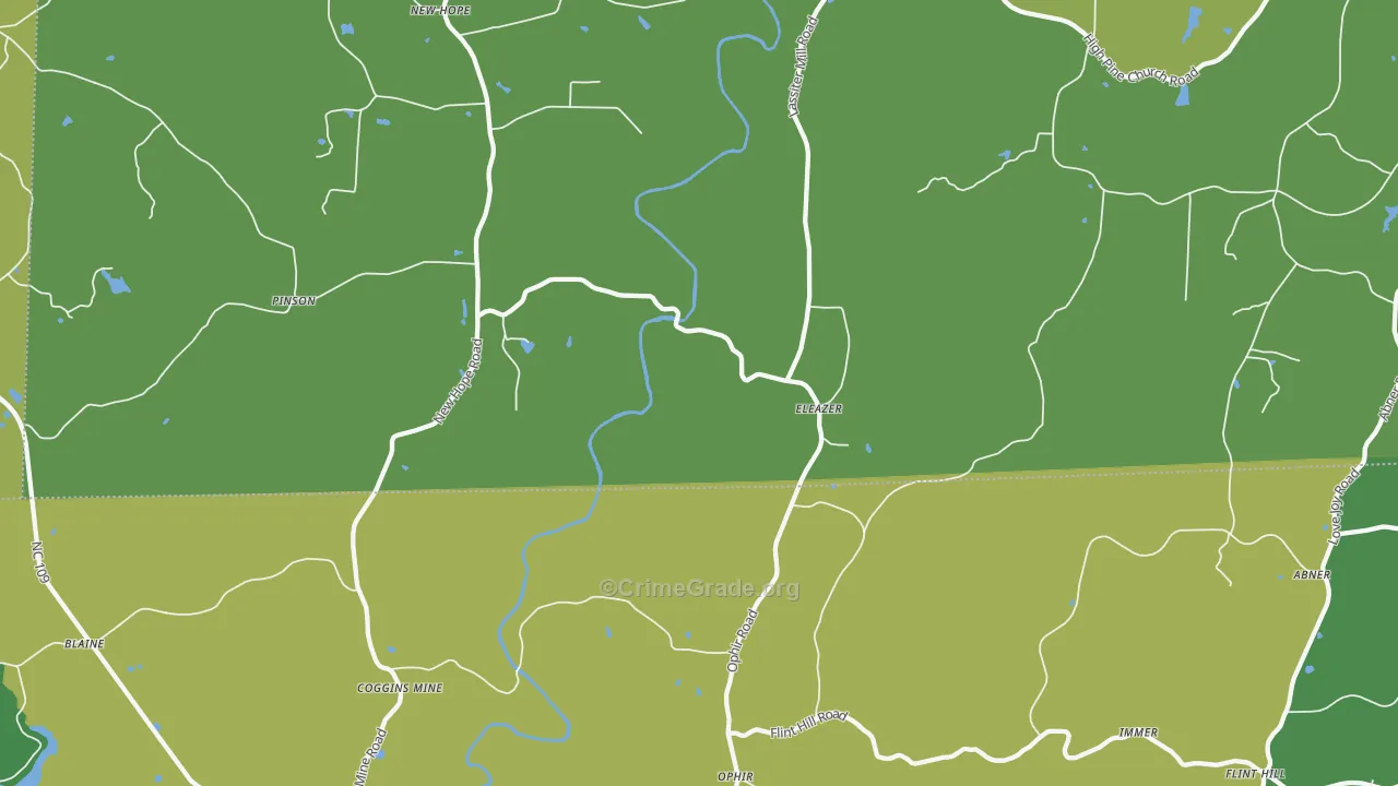 Ophir, NC Map of Vehicle Theft Rates