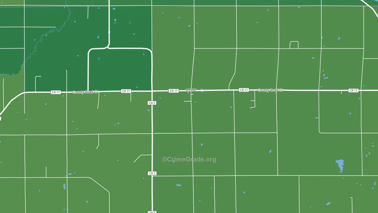 Opole, MN Map of Vehicle Theft Rates