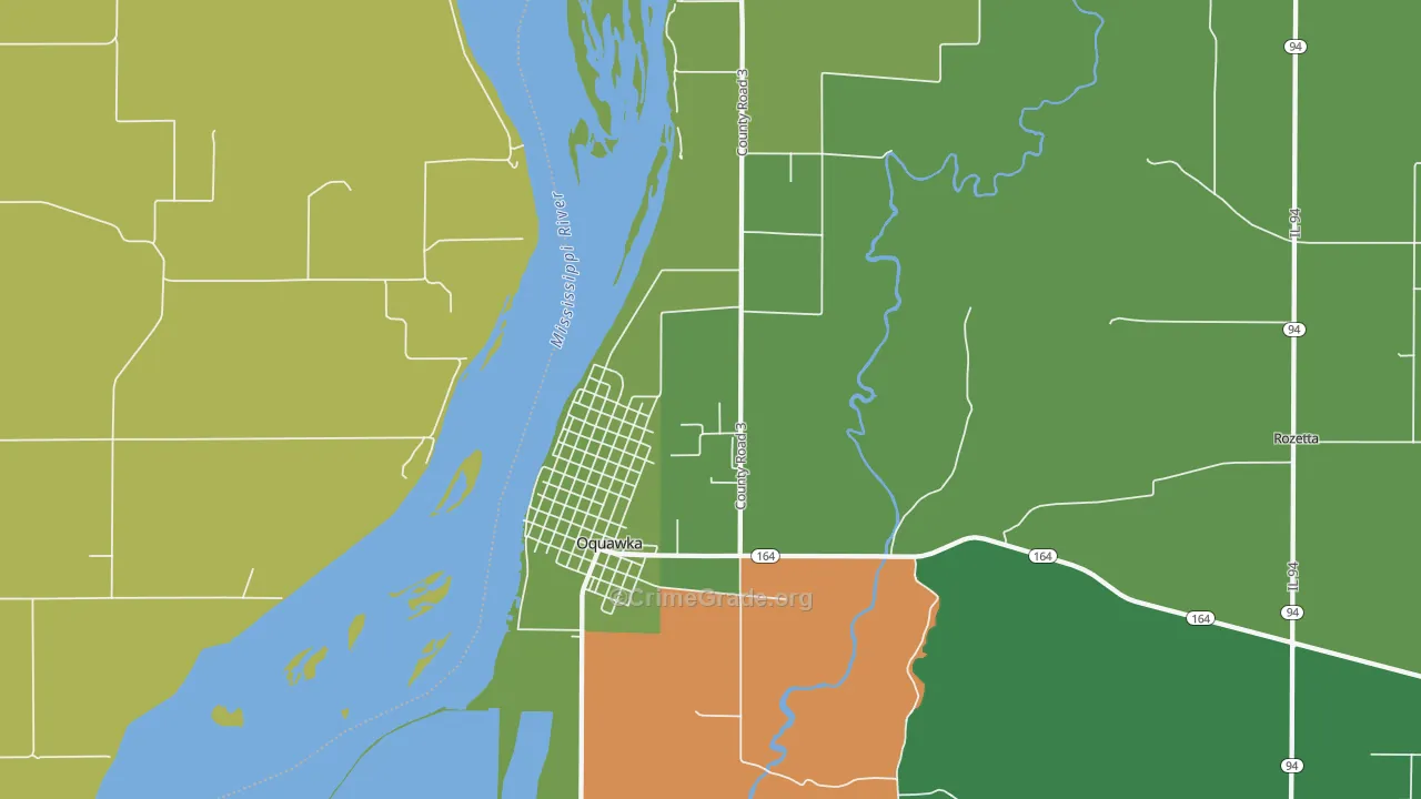 Oquawka, IL Map of Vehicle Theft Rates
