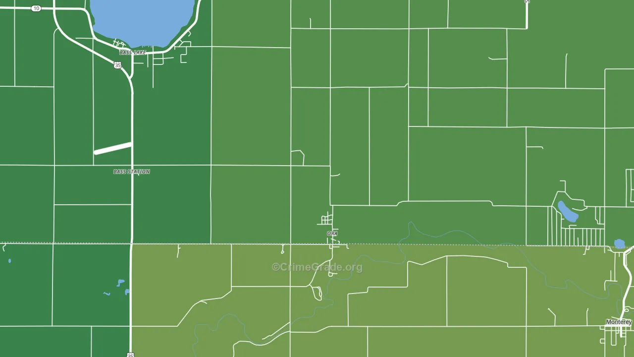 Ora, IN Map of Vehicle Theft Rates