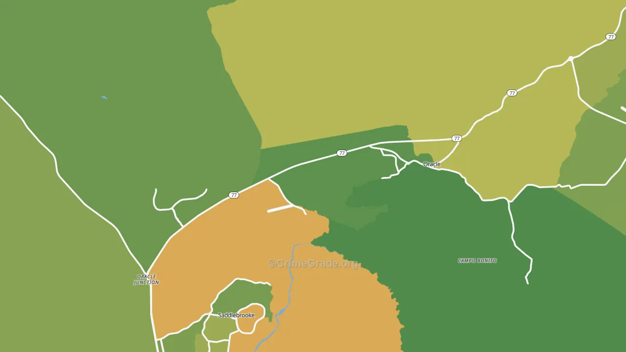 Oracle, AZ Map of Vehicle Theft Rates