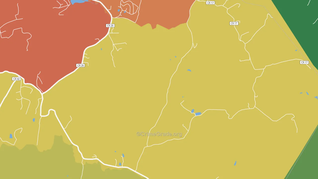 Oral Lake, WV Map of Vehicle Theft Rates