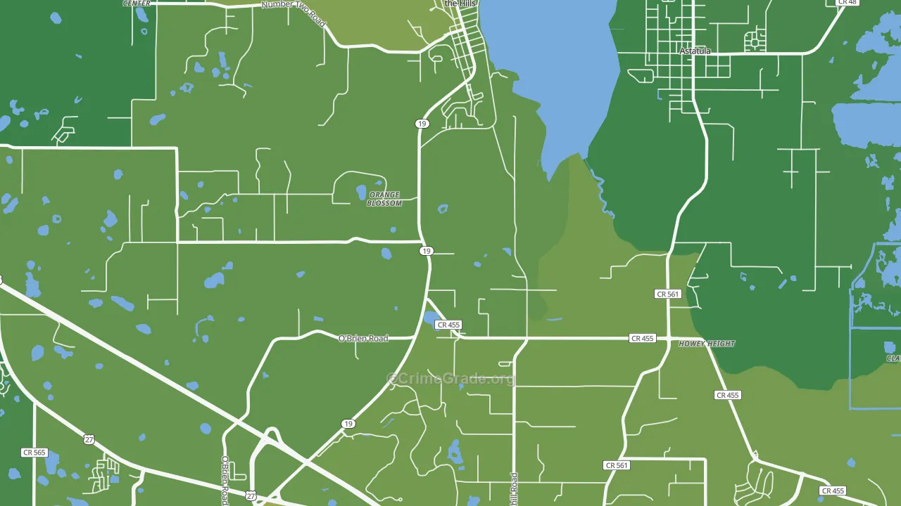Orange Blossom, FL Map of Vehicle Theft Rates