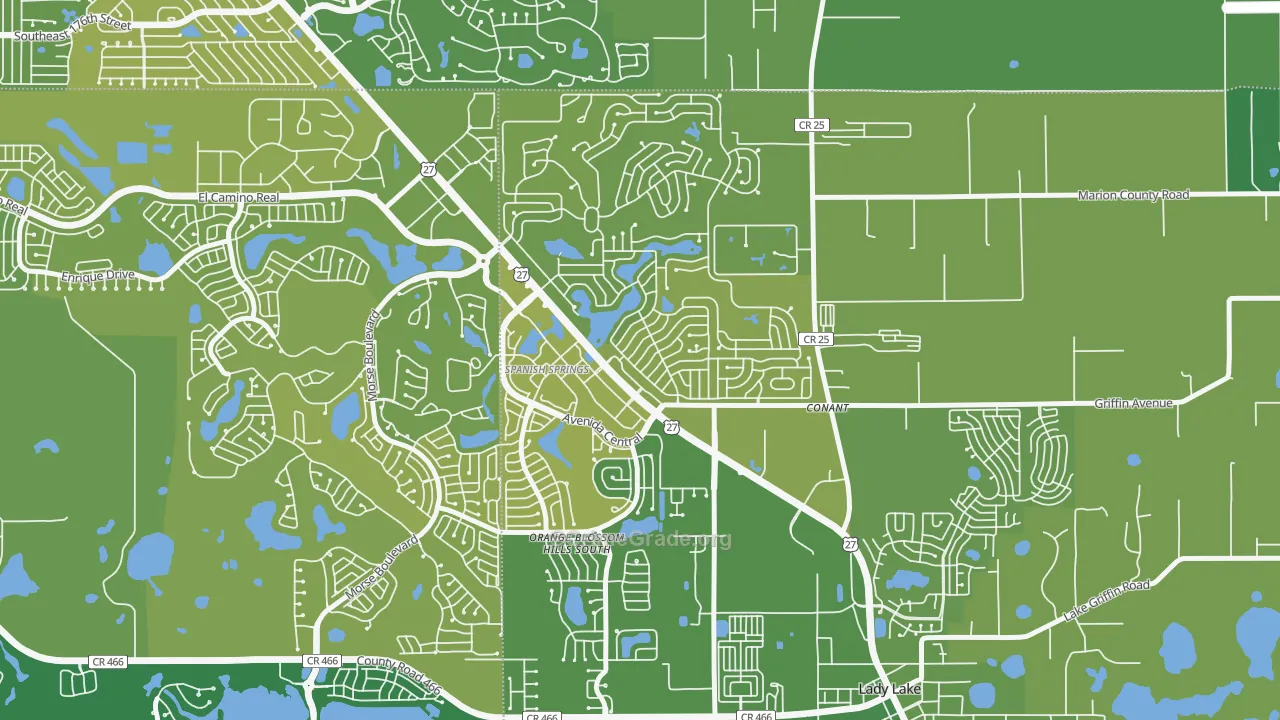 Orange Blossom Gardens, Lady Lake, FL Map of Vehicle Theft Rates