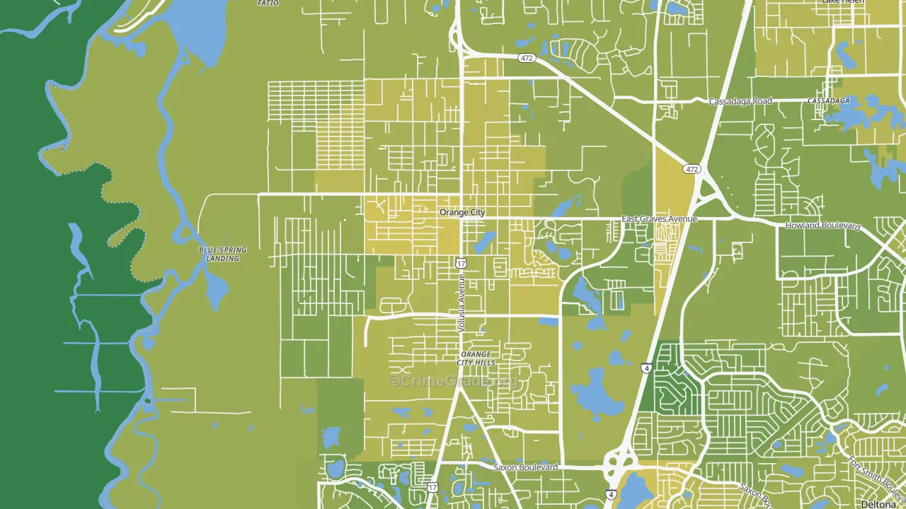 Orange City, FL Map of Vehicle Theft Rates