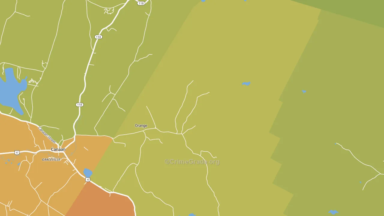 Orange, NH Map of Vehicle Theft Rates