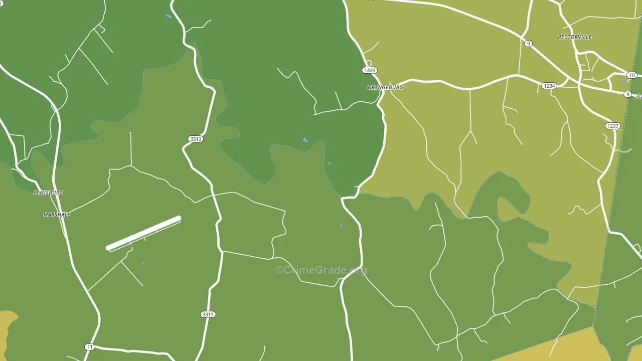 Orangeburg, KY Map of Vehicle Theft Rates