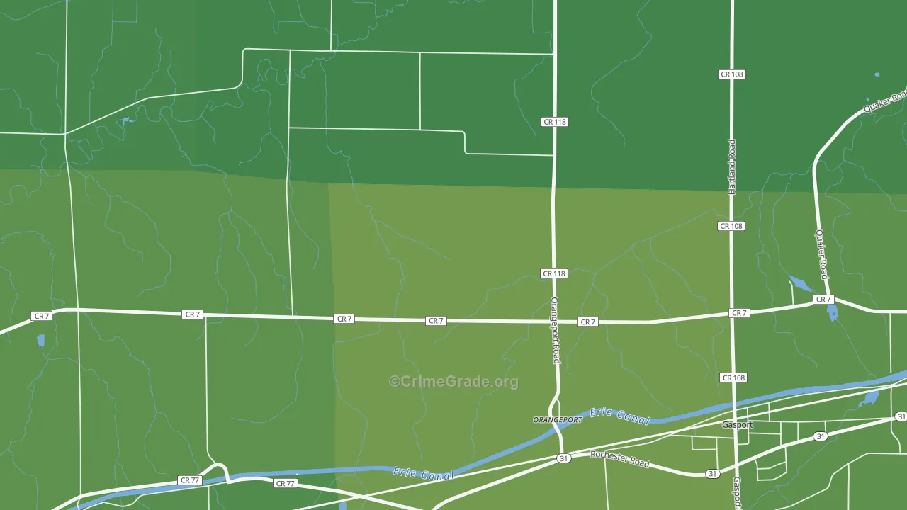 Orangeport, NY Map of Vehicle Theft Rates