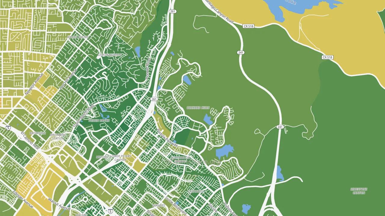 Orchard Hills, Irvine, CA Map of Vehicle Theft Rates