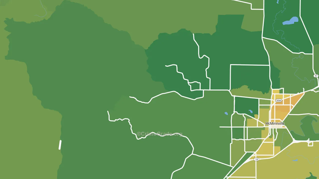 Orchard View, OR Map of Vehicle Theft Rates