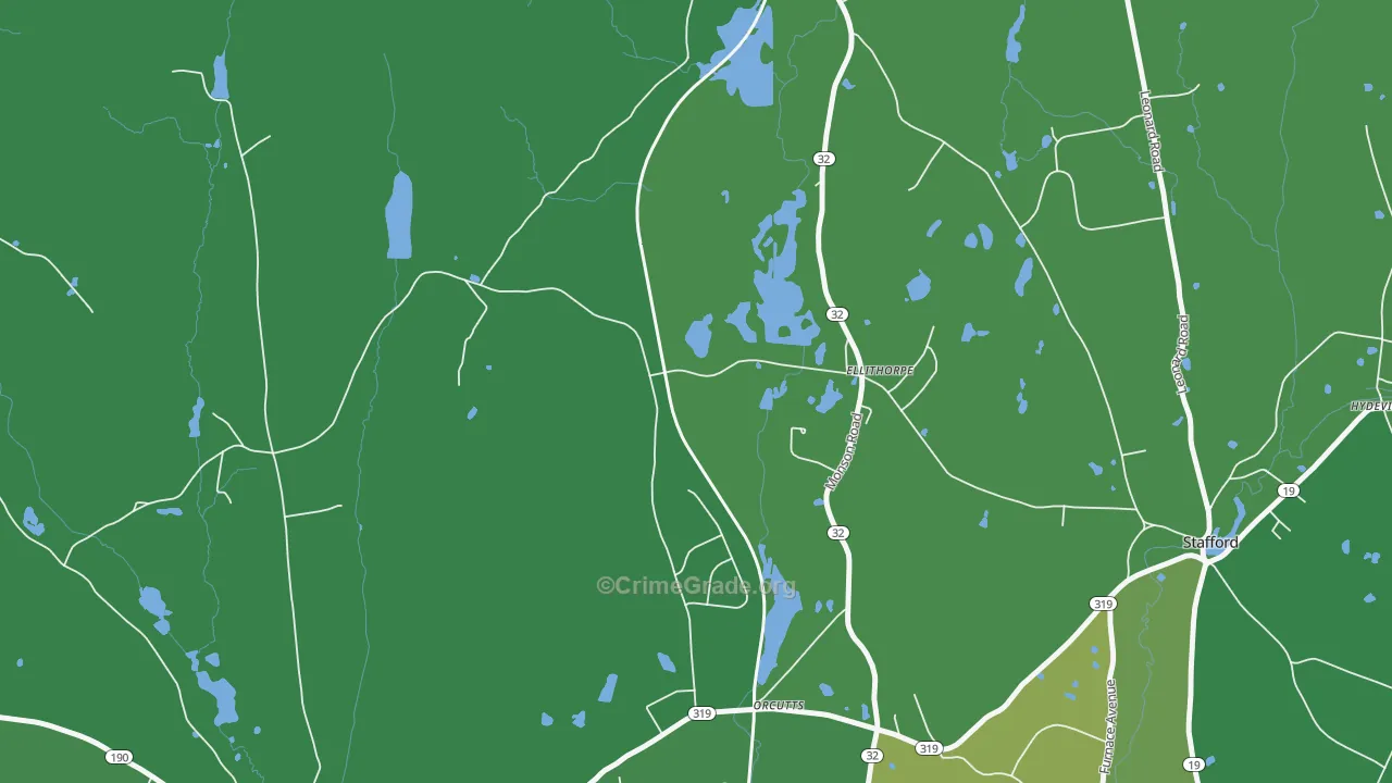 Orcutts, CT Map of Vehicle Theft Rates