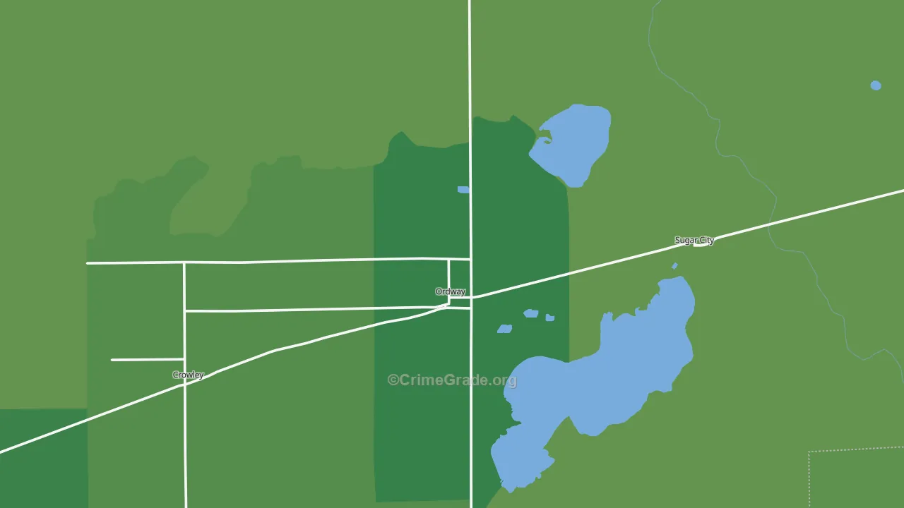 Ordway, CO Map of Vehicle Theft Rates