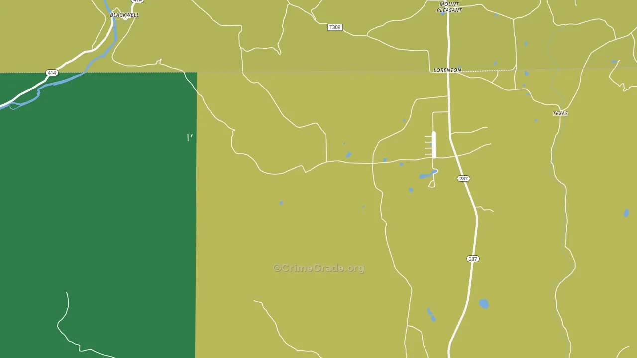Oregon Hill, PA Map of Vehicle Theft Rates