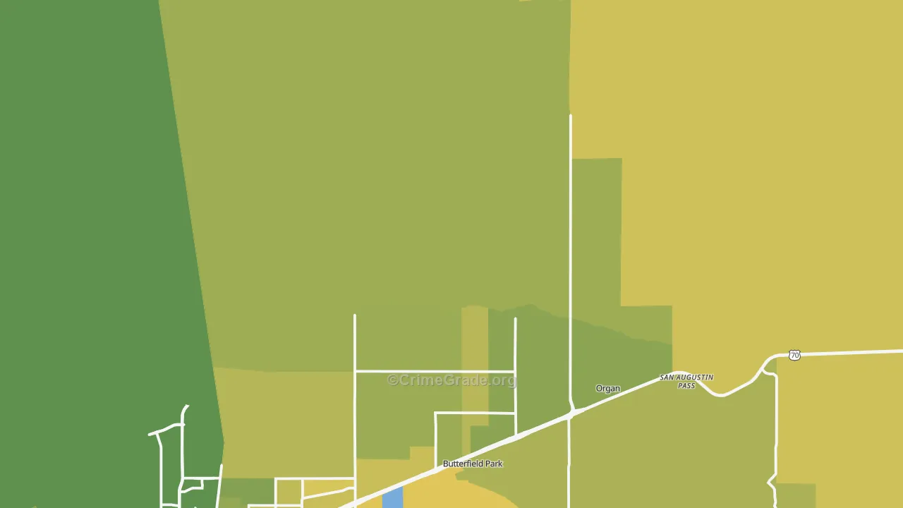 Organ, NM Map of Vehicle Theft Rates