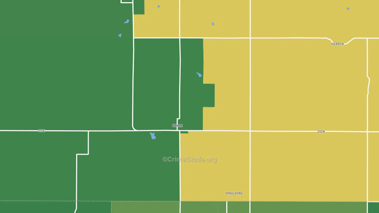 Orient, IA Map of Vehicle Theft Rates