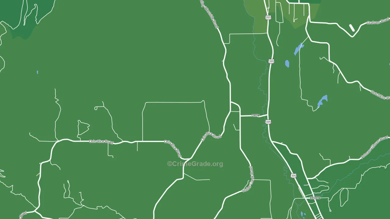 Orin, WA Map of Vehicle Theft Rates
