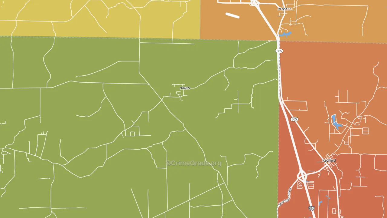 Orion, AR Map of Vehicle Theft Rates