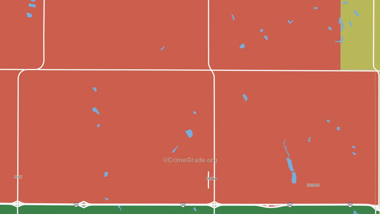 Oriska, ND Map of Vehicle Theft Rates