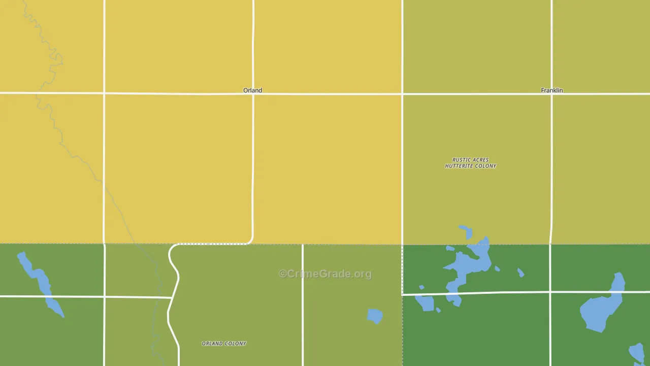 Orland, SD Map of Vehicle Theft Rates