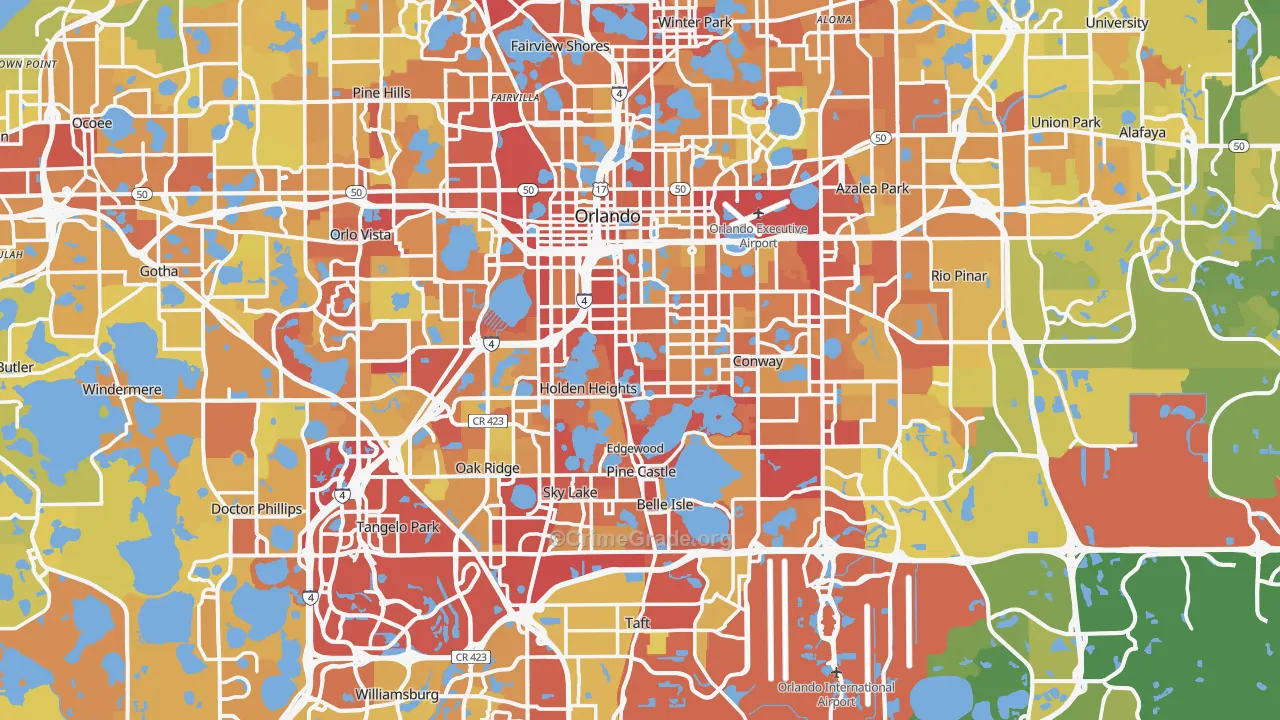 Orlando, FL Map of Vehicle Theft Rates