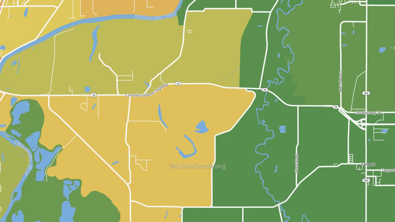 Orleans, OR Map of Vehicle Theft Rates