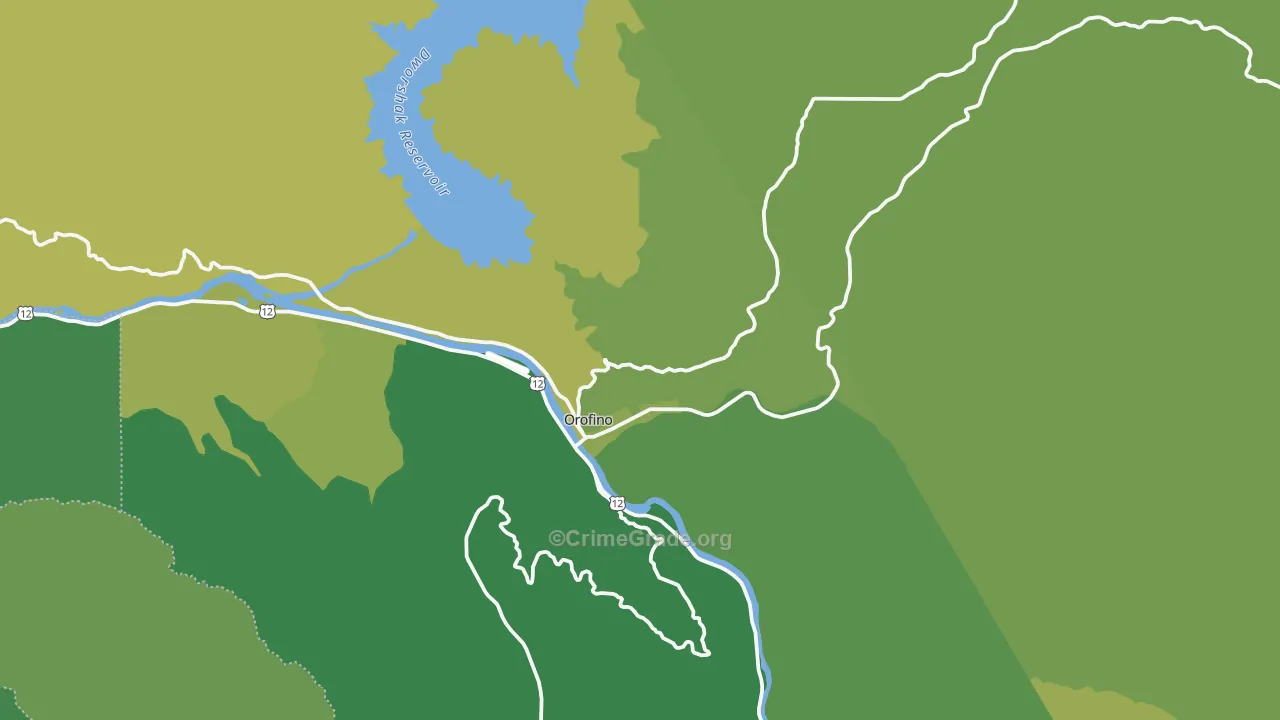 Orofino, ID Map of Vehicle Theft Rates