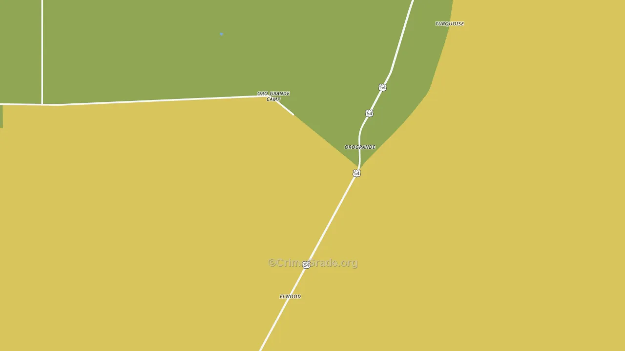 Orogrande, NM Map of Vehicle Theft Rates