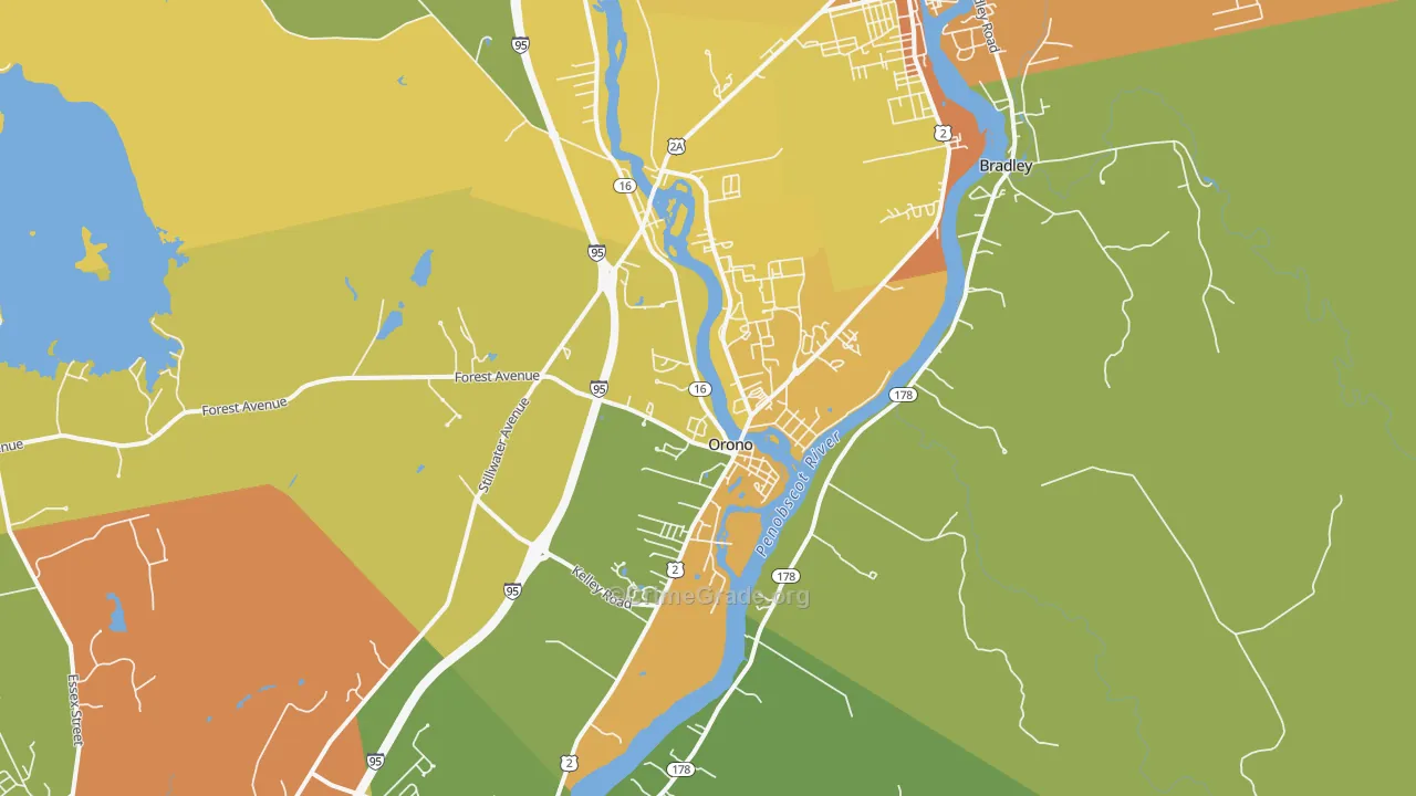 Orono, ME Map of Vehicle Theft Rates