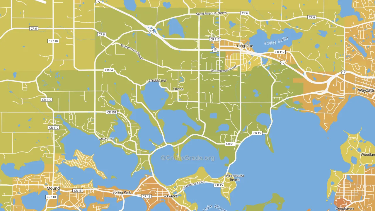 Orono, MN Map of Vehicle Theft Rates