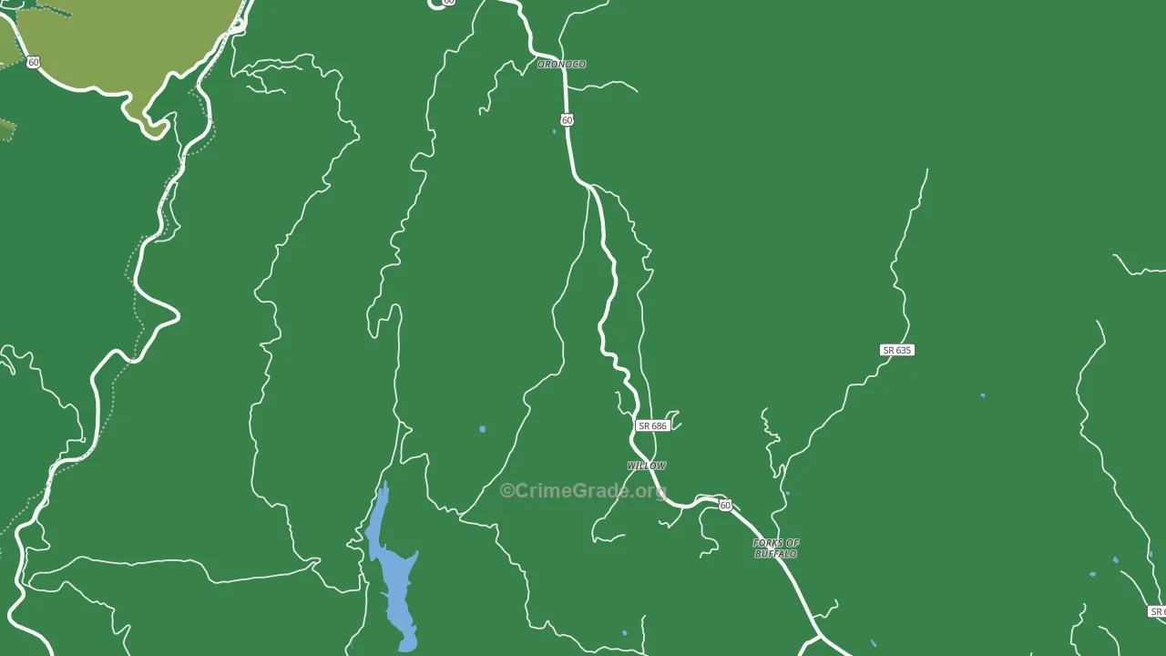 Oronoco, VA Map of Vehicle Theft Rates