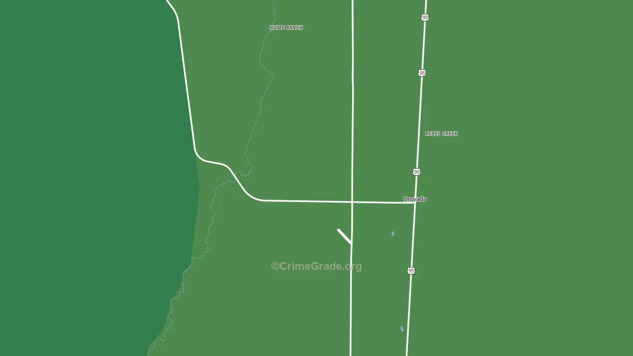 Orovada, NV Map of Vehicle Theft Rates
