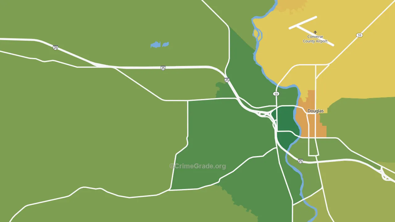 Orpha, WY Map of Vehicle Theft Rates