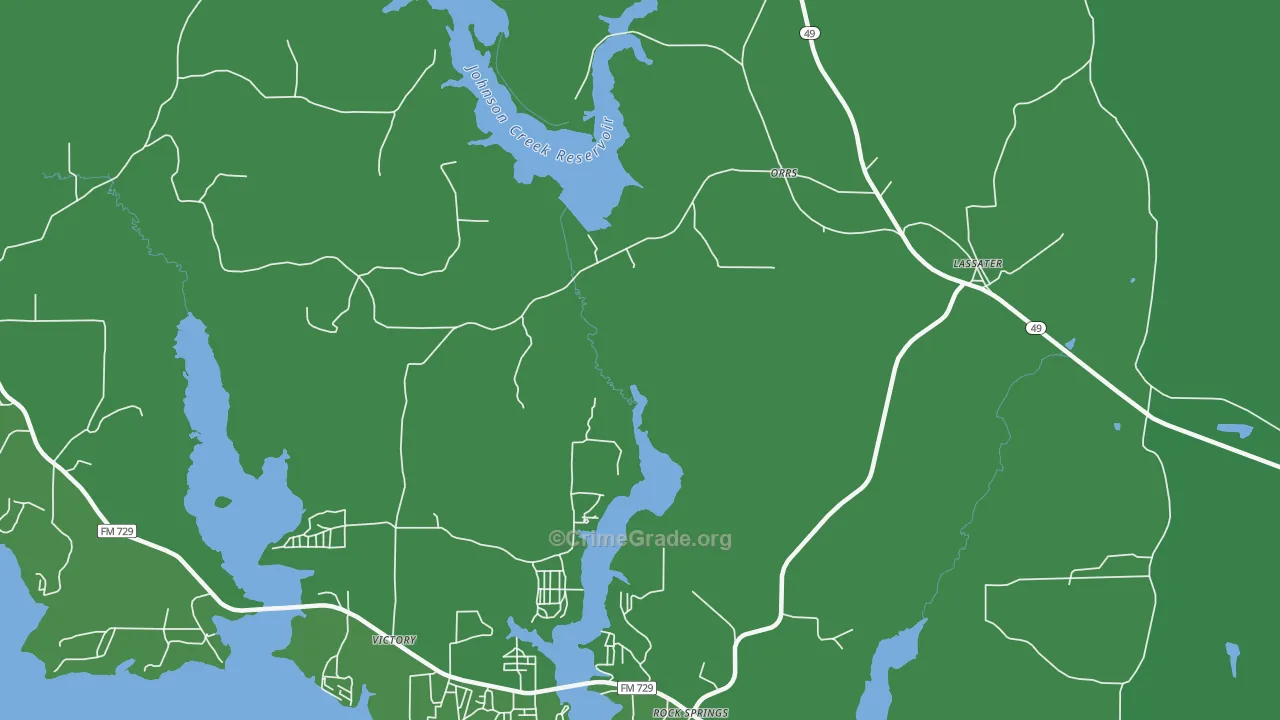 Orrs, TX Map of Vehicle Theft Rates