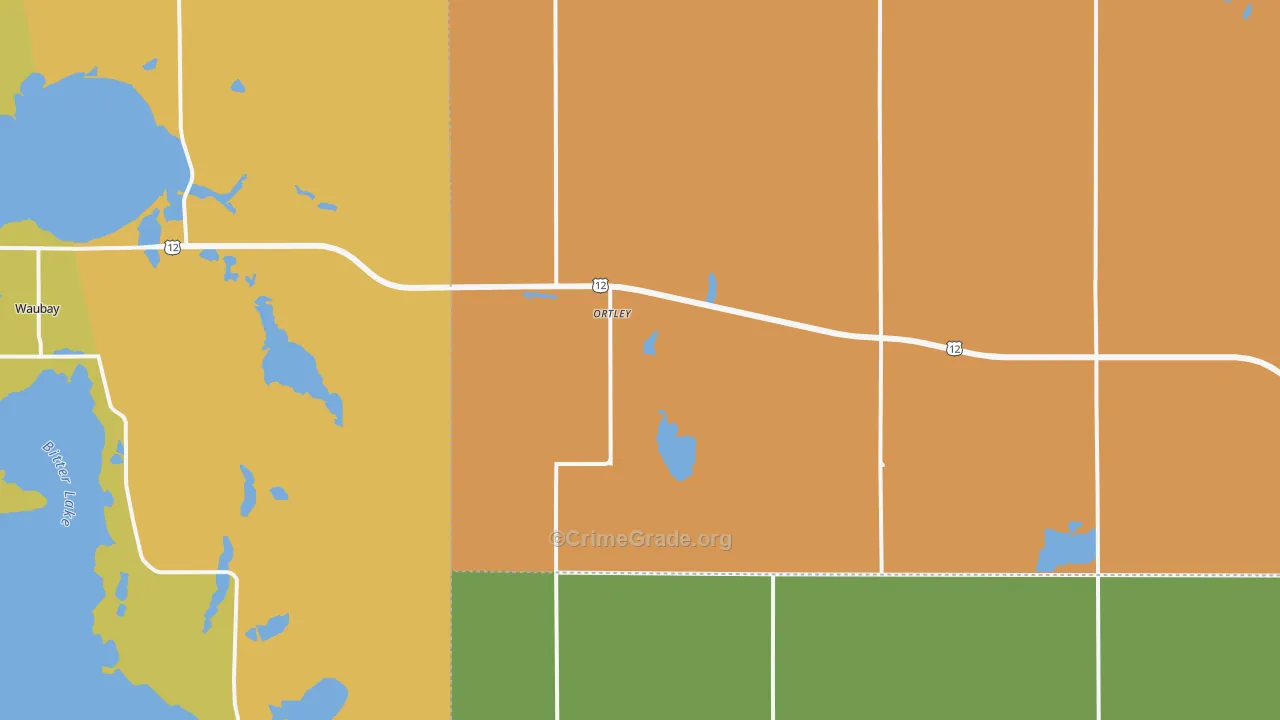 Ortley, SD Map of Vehicle Theft Rates