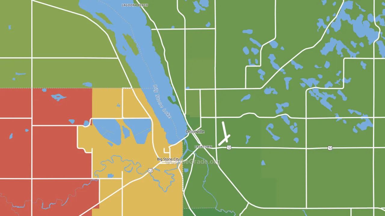 Ortonville, MN Map of Vehicle Theft Rates