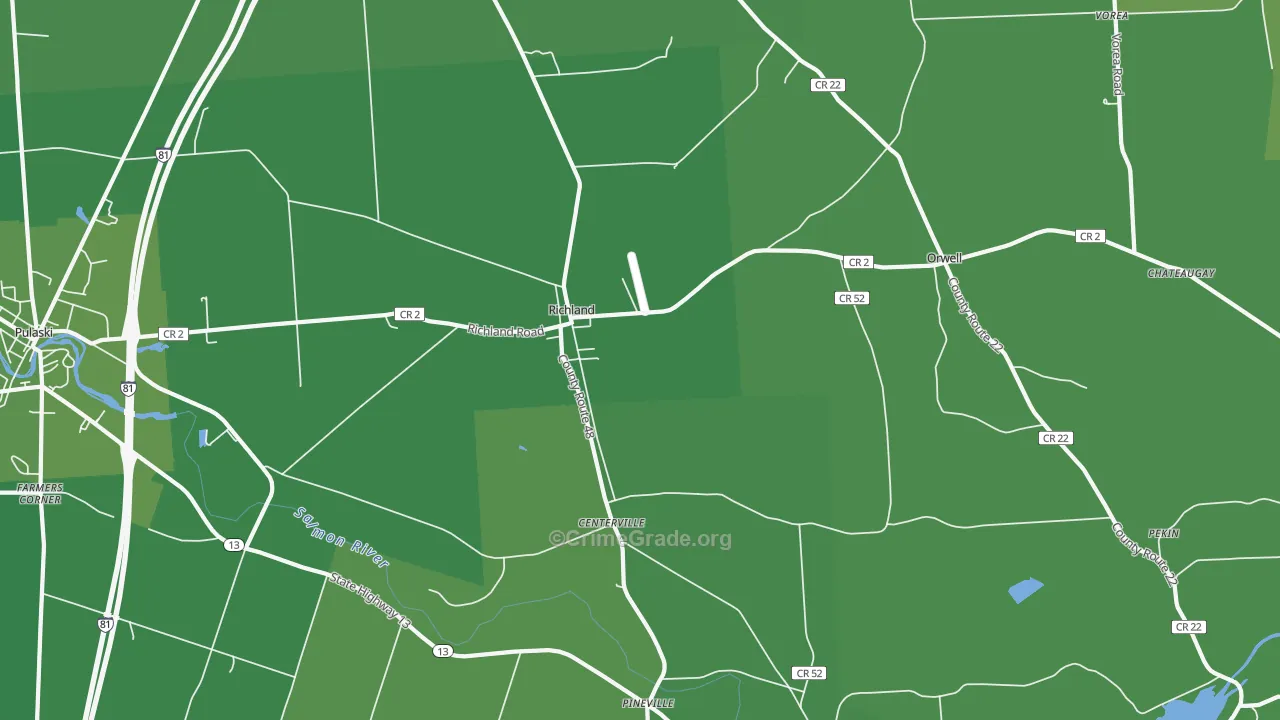 Orwell, NY Map of Vehicle Theft Rates