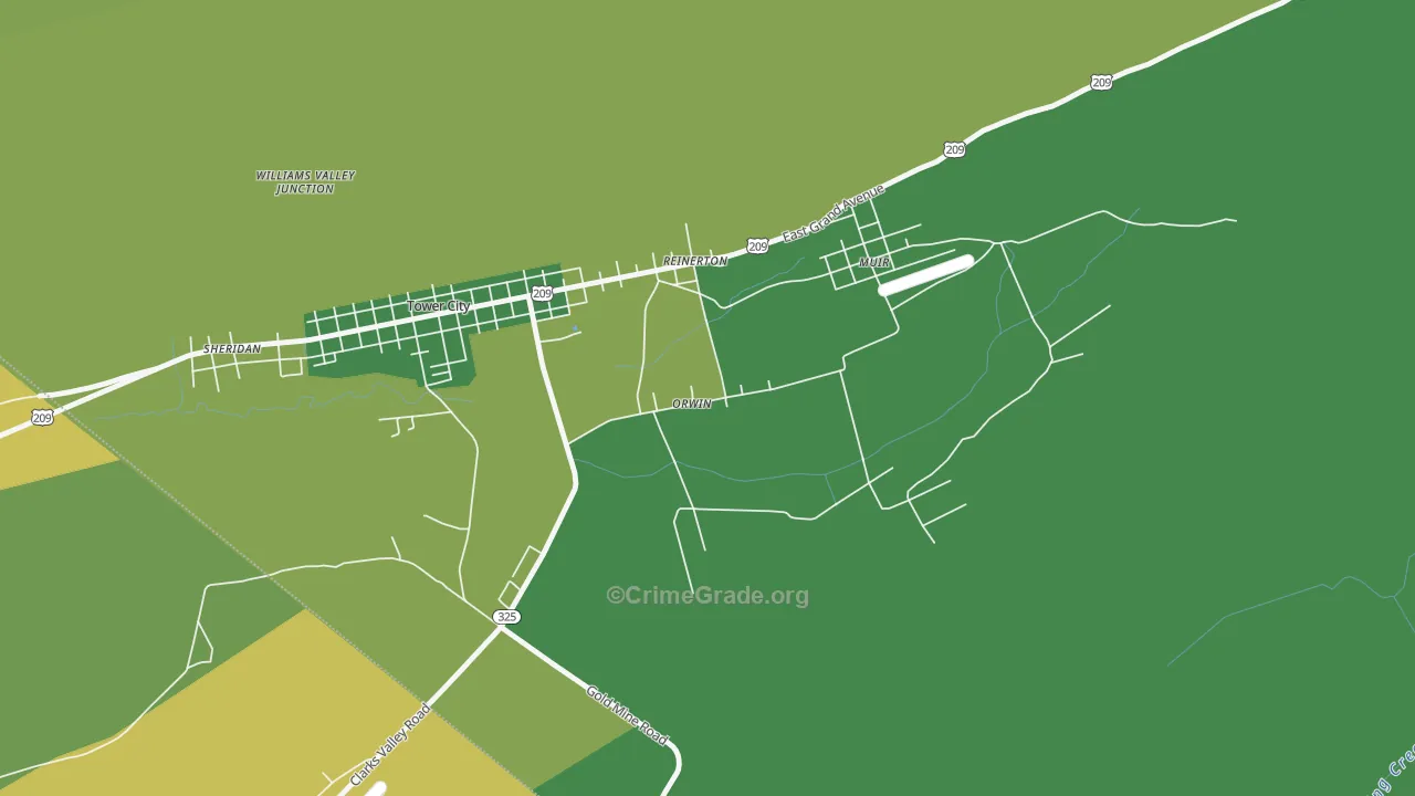 Orwin, PA Map of Vehicle Theft Rates
