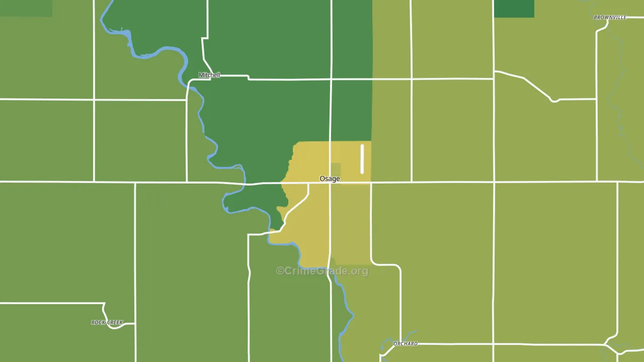 Osage, IA Map of Vehicle Theft Rates