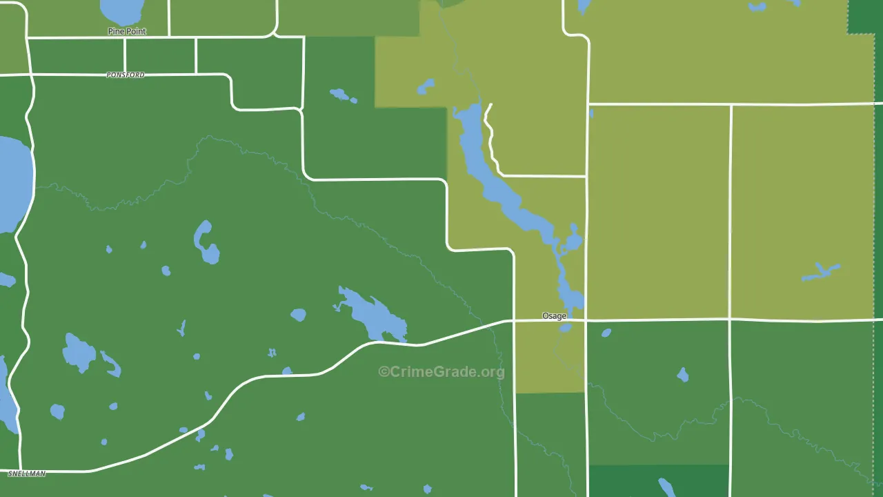 Osage, MN Map of Vehicle Theft Rates