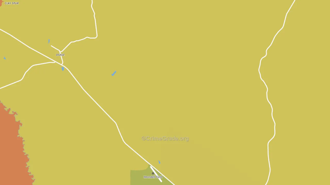 Osage, WY Map of Vehicle Theft Rates