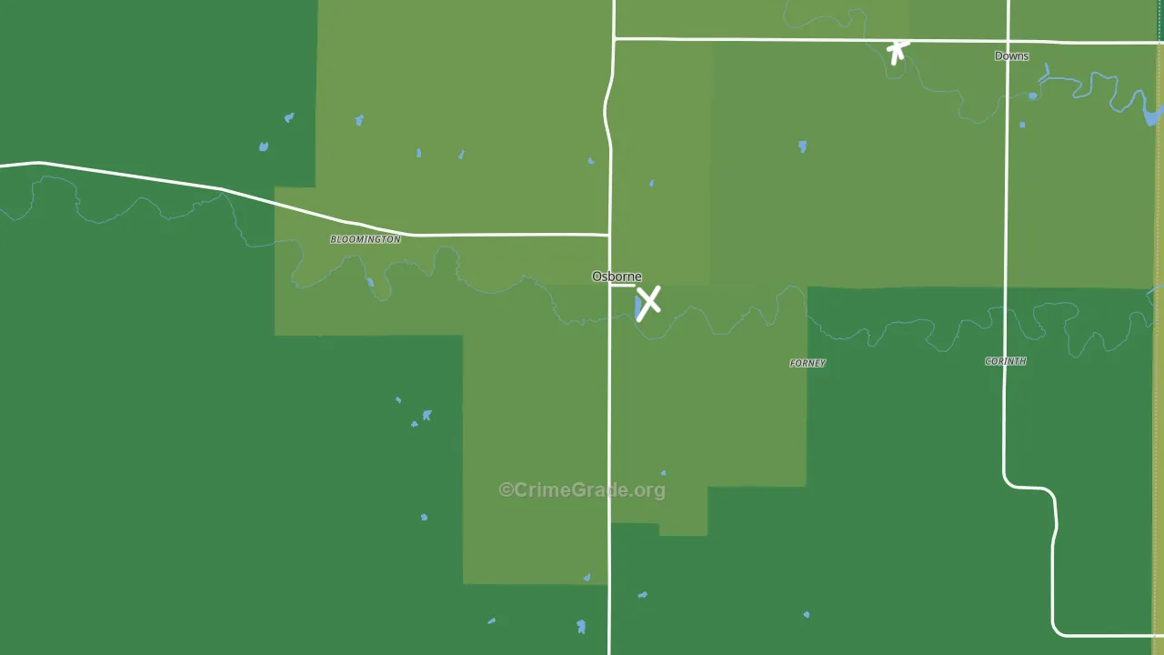 Osborne County, KS Map of Vehicle Theft Rates
