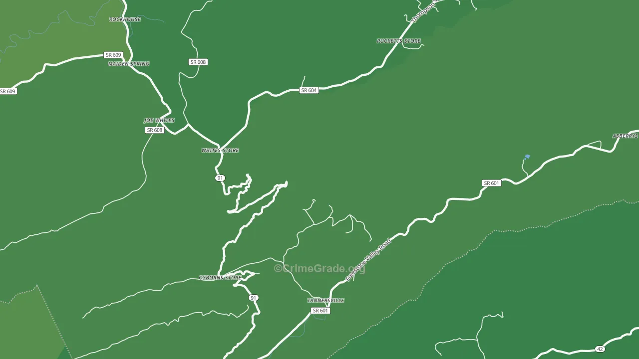 Osborns Store, VA Map of Vehicle Theft Rates