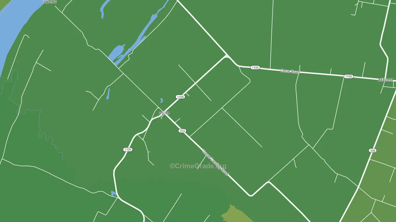 Oscar, KY Map of Vehicle Theft Rates