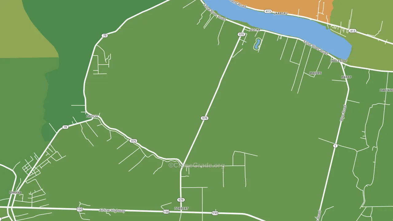 Oscar, LA Map of Vehicle Theft Rates