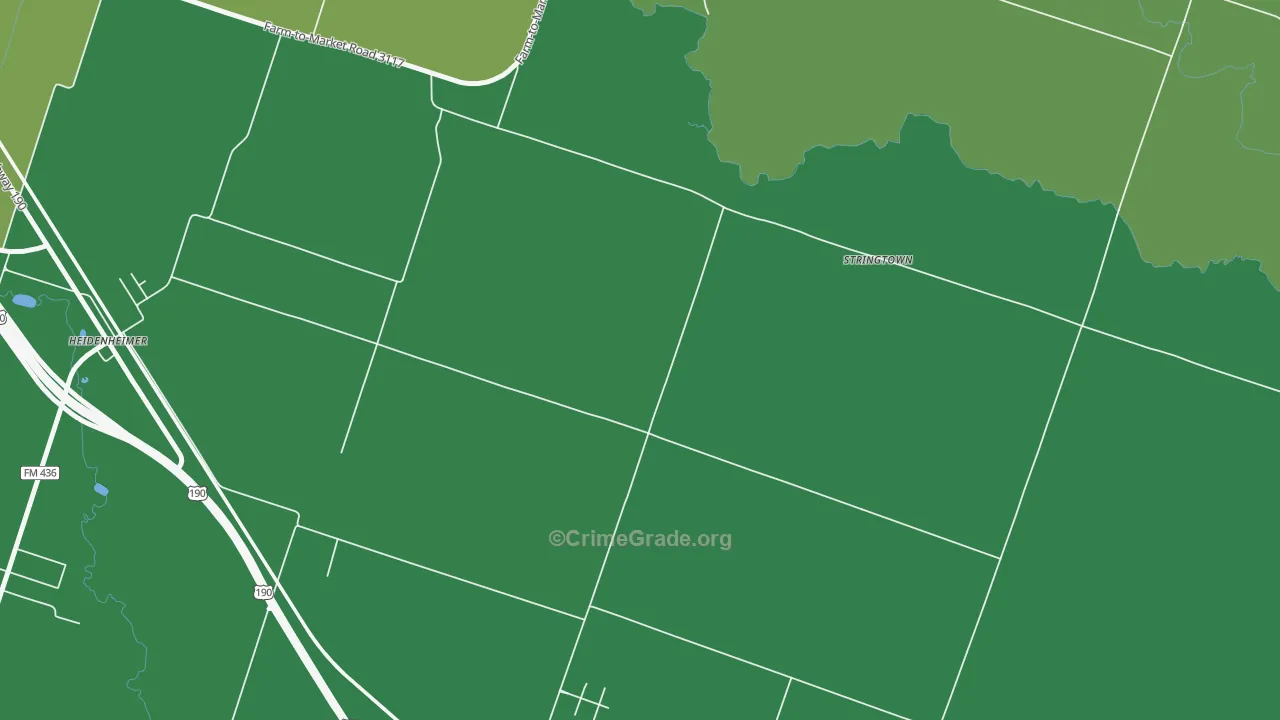 Oscar, TX Map of Vehicle Theft Rates